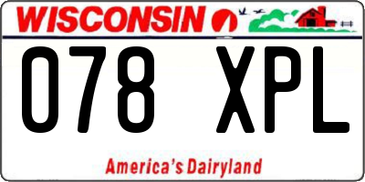 WI license plate 078XPL