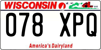 WI license plate 078XPQ