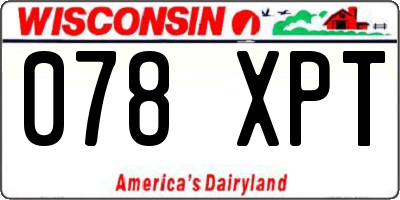 WI license plate 078XPT