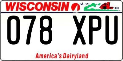 WI license plate 078XPU
