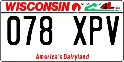 WI license plate 078XPV