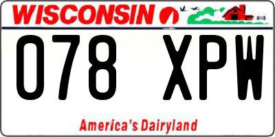 WI license plate 078XPW