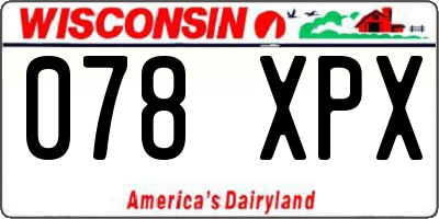WI license plate 078XPX
