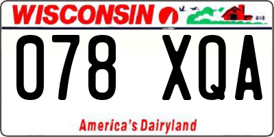 WI license plate 078XQA