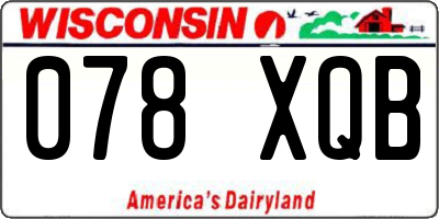WI license plate 078XQB