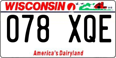 WI license plate 078XQE