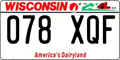 WI license plate 078XQF