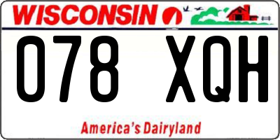 WI license plate 078XQH