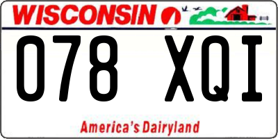 WI license plate 078XQI