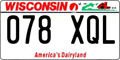 WI license plate 078XQL