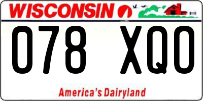 WI license plate 078XQO