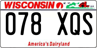 WI license plate 078XQS