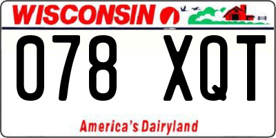 WI license plate 078XQT