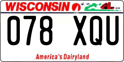 WI license plate 078XQU