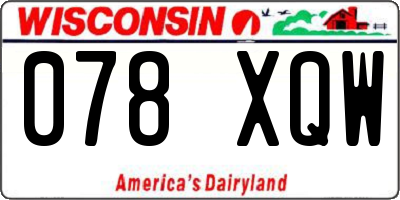 WI license plate 078XQW