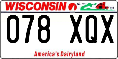 WI license plate 078XQX