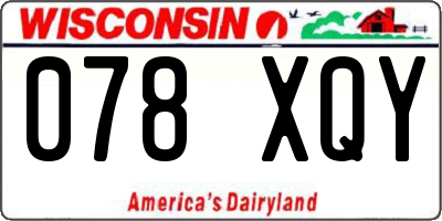 WI license plate 078XQY