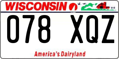WI license plate 078XQZ
