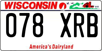 WI license plate 078XRB