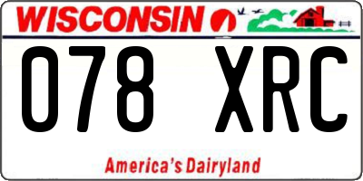 WI license plate 078XRC