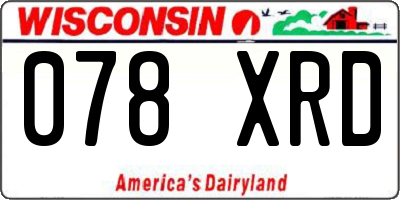 WI license plate 078XRD