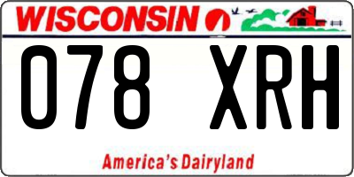WI license plate 078XRH