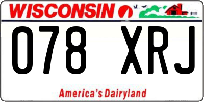 WI license plate 078XRJ
