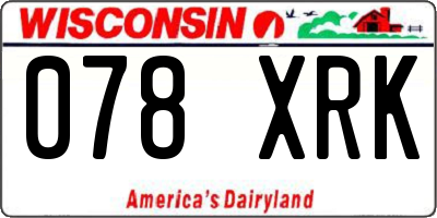 WI license plate 078XRK