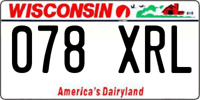 WI license plate 078XRL
