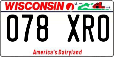 WI license plate 078XRO
