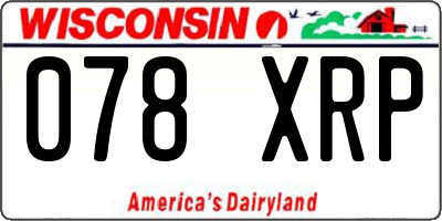 WI license plate 078XRP
