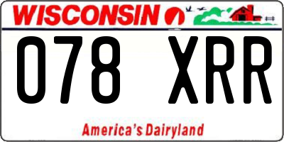 WI license plate 078XRR