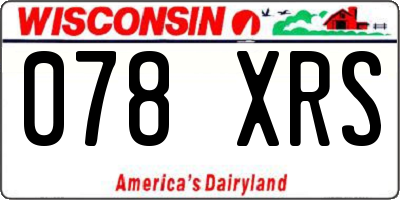 WI license plate 078XRS