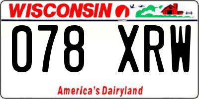 WI license plate 078XRW
