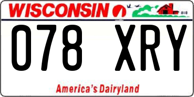 WI license plate 078XRY