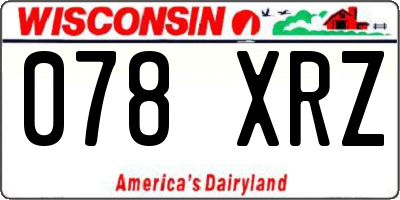 WI license plate 078XRZ