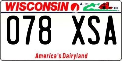 WI license plate 078XSA