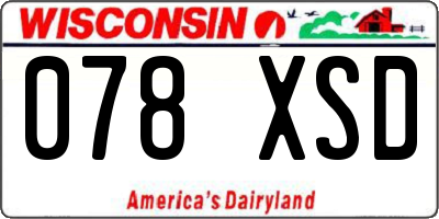 WI license plate 078XSD