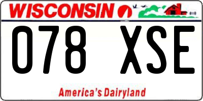 WI license plate 078XSE