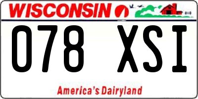 WI license plate 078XSI