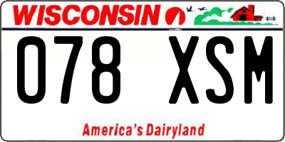 WI license plate 078XSM