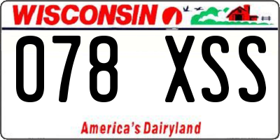 WI license plate 078XSS