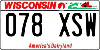 WI license plate 078XSW