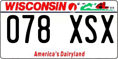 WI license plate 078XSX