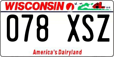 WI license plate 078XSZ
