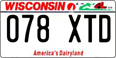 WI license plate 078XTD