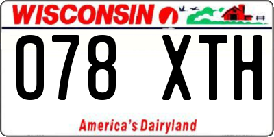 WI license plate 078XTH
