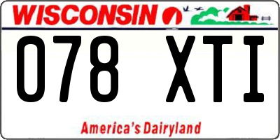 WI license plate 078XTI