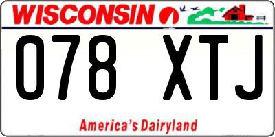 WI license plate 078XTJ