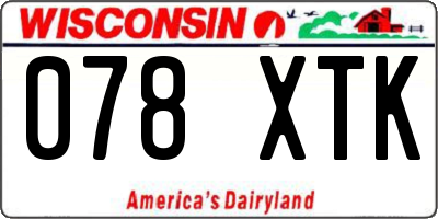 WI license plate 078XTK